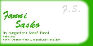 fanni sasko business card